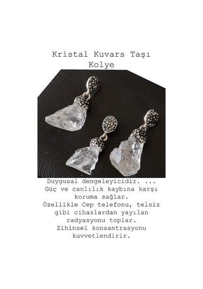 Erilsa Sertifikalı Zirkon Taşlı Model Kristal Kuvars Taşı Kolye Ham İşl Çok Renkli