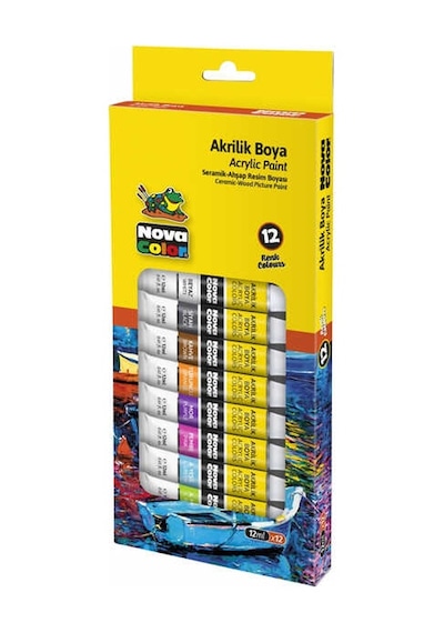 Nova Color Akrilik Boya Tup 12 Li 12 Ml