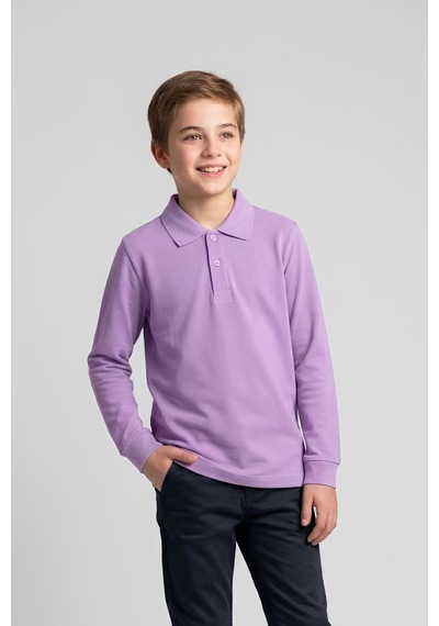Modanino Erkek Çocuk %100 Pamuk Ve Okul Tarz T-shirt 6-16 Yaş 12798mrt Lila