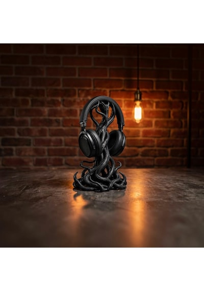 Happy3dworld Gotik Dokunaç Kulaklık Standı, 3d Baskı Sanatsal Masaüstü Dekor