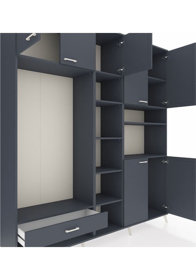 Hyperion Dolap 11 Raflı Tek Çekmeceli 7 Kapaklı 220x44x243 Antrasit-antrasit/antrasit Antrasıt/antrasıt - Antrasıt Hyperion Dolap 11 Raflı Tek Çekmeceli 7 Kapaklı 220x44x243 Antrasit-antrasit/antrasit Antrasıt/antrasıt - Antrasıt