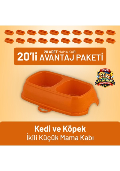 Kedi Ve Köpek İkili Küçük Mama Kabı - 20 Adet