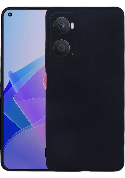 Kilifone - Oppo Uyumlu A96 4g - Kılıf Mat Renkli Esnek Premier Silikon Kapak - Siyah