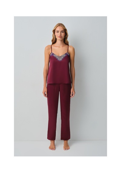 Suwen Harper Atlet Pantolon Pijama Takımı Wsh10510300020 Bordo