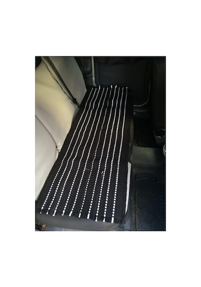 Terletmez Oto Kilim Ön Ve Arka 3 Lü Serme Set Oto Minderi Abanoz - Beyaz