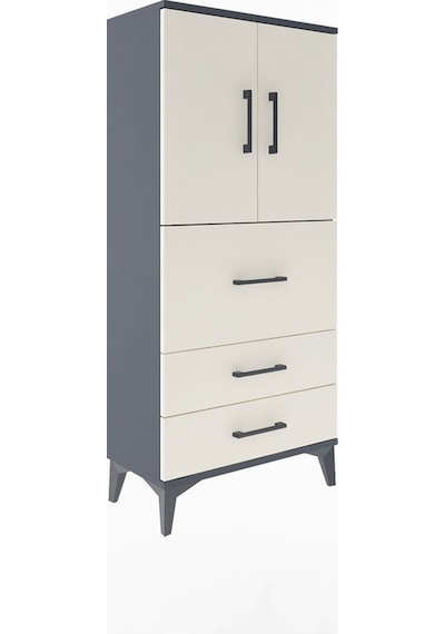 Arges Dolap Tek Raflı 3 Çekmeceli 2 Kapaklı 60x30x134 Antrasit-aytaşı Antrasit Arges Dolap Tek Raflı 3 Çekmeceli 2 Kapaklı 60x30x134 Antrasit-aytaşı Antrasit
