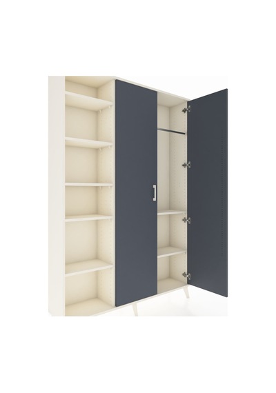 Arges Dolap 7 Raflı 2 Kapaklı Tek Askılı 132x30x195 Aytaşı-an... Aytaşı