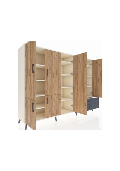 Hyperion Dolap 12 Raflı 2 Çekmeceli 7 Kapaklı 220x44x163 Aytaşı-ç Aytaşı-çam/antrasit Hyperion Dolap 12 Raflı 2 Çekmeceli 7 Kapaklı 220x44x163 Aytaşı-ç Aytaşı-çam/antrasit