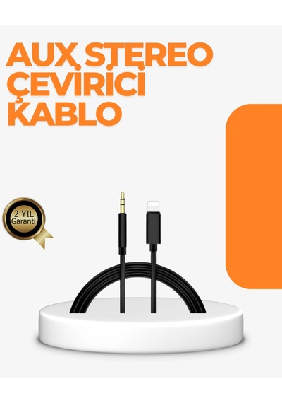 Hubrendy Tekno Lightning Girişli Cihazlar İçin 3.5mm Aux Ses Kablo Dönüştürücü 1m