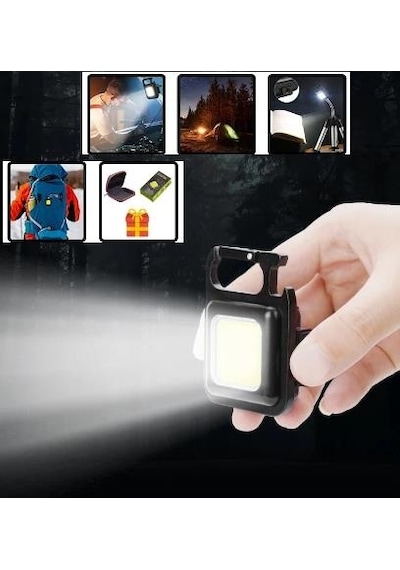 Led Lamba Mini 30 Ledli Mıknatıslı Şarjlı Askılı Anahtarlık Kamp Çadır Lambası Fener