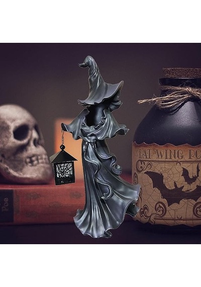 Eerie Holloween Atmosfer: Ev Veya Açık Dekor İçin Fener Yüzsüz Heykel İle Cadı Hayalet