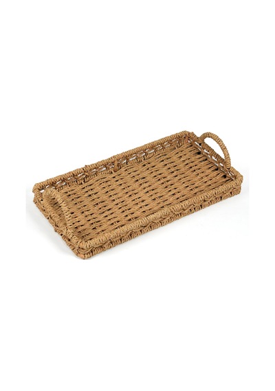 Deco Rustica Dekoratif Tepsi - Bej - 30 Cm