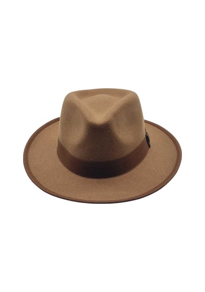 Uniquetrenders Erkek Panama Kaşe Biyeli Fötr Şapka Camel
