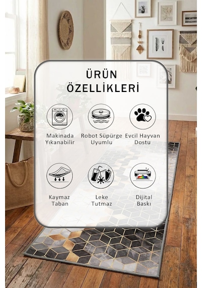 Suerto Kahve Yıkanabilir Yolluk