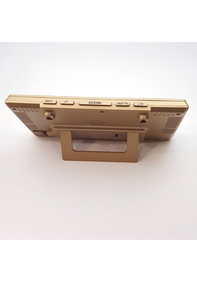 Enarose 1708 Diijital Duvar-Masa Saati Alarm- Isı-Nem Ölçer Gold