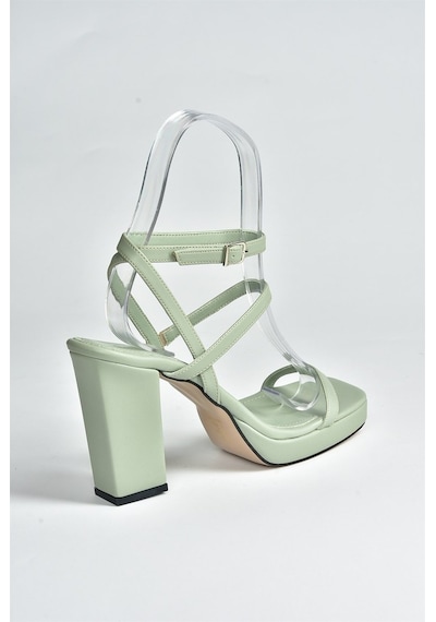 Fox Shoes Yeşil Kalın Topuklu Günlük Kadın Ayakkabı M282462709