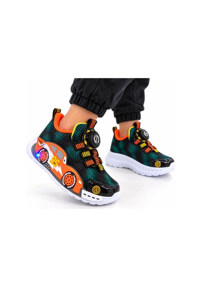 Papucumun Dünyası Çocuk Şimşek Mcq Işıklı Lıghtyear Spor Araba Detaylı Spor Ayakkabı Sneaker Turuncu