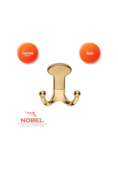 Melon Askı, Metal Vestiyer Askısı, 154 Gr, Dolap Ve Duvar Askılığı, Altin Vidalı Altın
