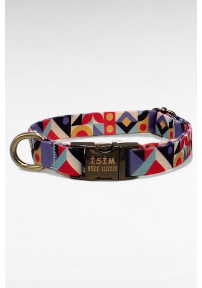 Caramelos İsimli Köpek Tasması, Yavru Köpek Tasması, Küçük Irk Köpek Tasması, Metal Kilit, 1,5 Cm Çok Renkli