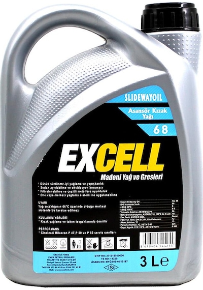 Uberlub Excell Slidewayoil 68 Asansör Kızak Yağı 3 L