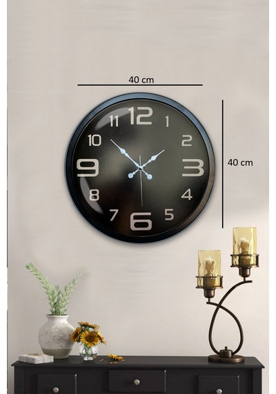 40 Cm Siyah Metal Modern Duvar Saati Diğer