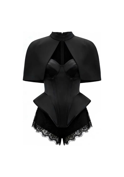 Havens Anja Korse Bolero Şort Set Siyah