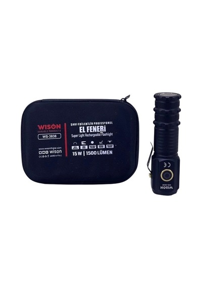 Wison Ws-3838 1500 Lümen Mıknatıslı Usb Şarjlı El Feneri Düz Renkli