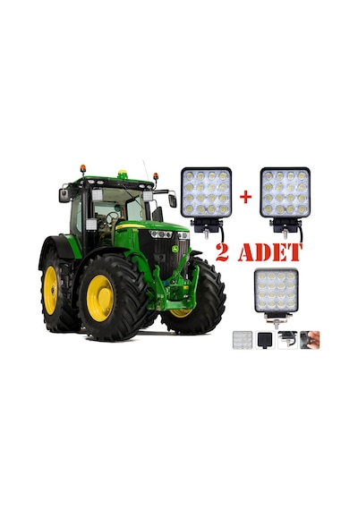 Traktör Led Kabin Lamba 16 Ledli 2 Adet