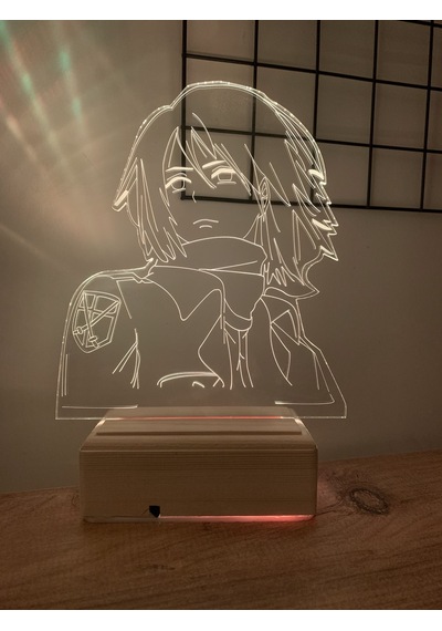 Atack Of Titans Mikasa Ackerman 16 Renk Gece Lambası