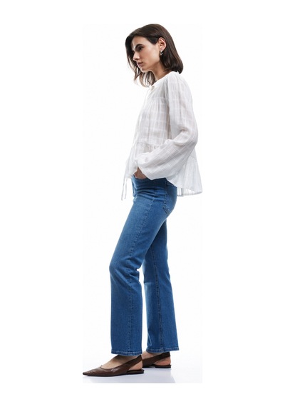 Koton Yüksek Bel Dar Kalıp Düğmeli Cepli İspanyol Paça Crop Jean Pantolon - Flare Jeans Orta İndigo 6wal40038md Indigo Koton Yüksek Bel Dar Kalıp Düğmeli Cepli İspanyol Paça Crop Jean Pantolon - Flare Jeans Orta İndigo 6wal40038md Indigo
