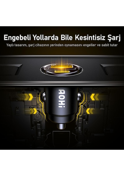 Aohi Superauto Araç İçi Şarjı, 2 Portlu Pd 65w Type-c To Type-c,
