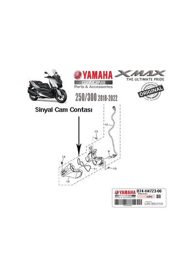 Yamaha Xmax 250/300 2018-2022 Sinyal Cam Contası