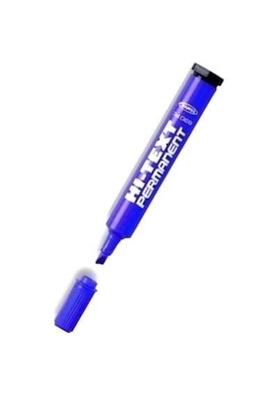 Mavi Kesik Uçlu Markör Permanent Kalem 3 Adet Hı-text Marker Mürekkep Siyah 30 Ml 1 Adet Brons Koli Kalemi