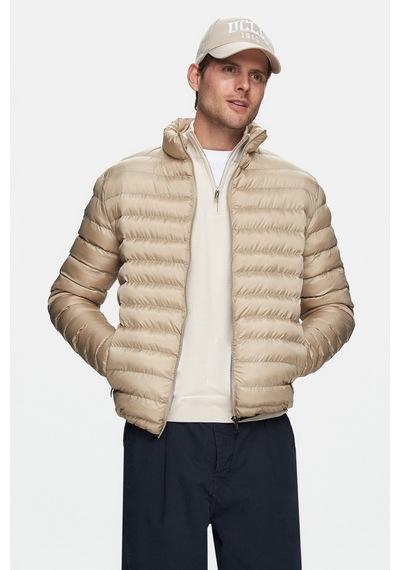 Ucla Northwın Koyu Bej Fermuarlı Ve Cepli Polyester Standard Fit Erkek Mont-Koyu Bej