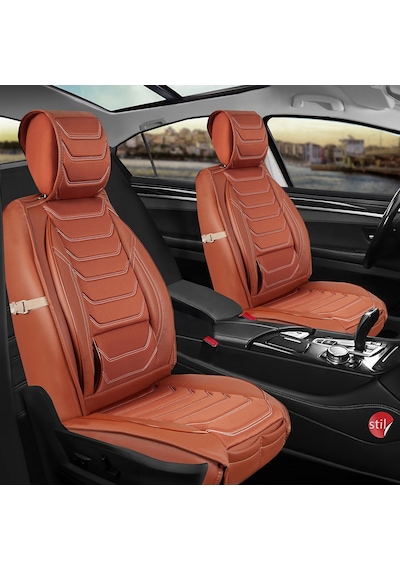 Fiat Egea Cross Uyumlu Lüx Deri Oto Koltuk Kılıfı Ön/arka Set Tarçın Fs