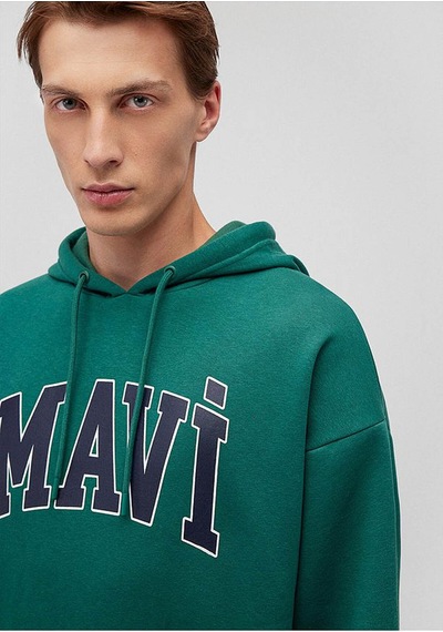 Mavi Baskılı Zümrüt Erkek Sweatshirt M067149-71874 Zümrüt