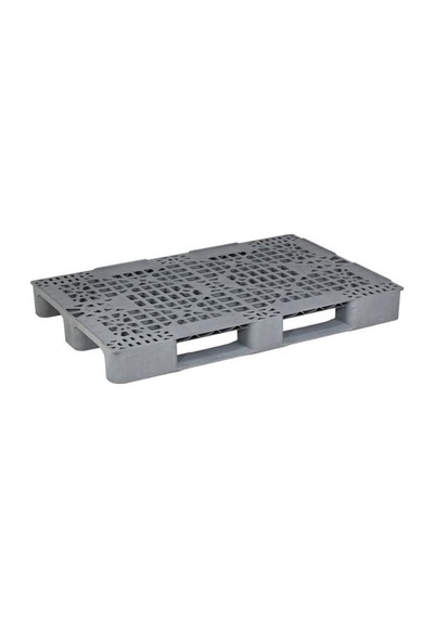 Plastik Palet Delikli Gri (Euro)Yük Taşıma Paleti 80X120X15 Cm