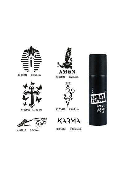 Farklı İnançlar Spray Tattoo Geçici Dövme Seti Dark Sprey Dövme Kiti