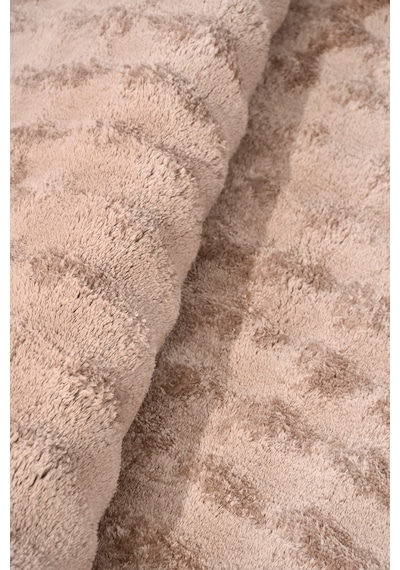 Puffy Bubble Bej Peluş Halı Ve Yolluk Kaymaz Tabanlı, Ekstra Yumuşak, Dökülme Yapmaz Halı
