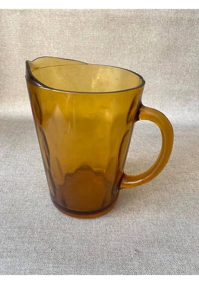 Antika Sarı Kristal Can Sürahi 20,5 Cm