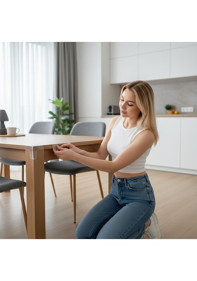 Şeffaf Masa Köşe Kenar Koruyucu Silikon Darbe Emici Mobilya Koruyucu Esnek Köşelik Seti ve Keskin Kenar Önley Genel