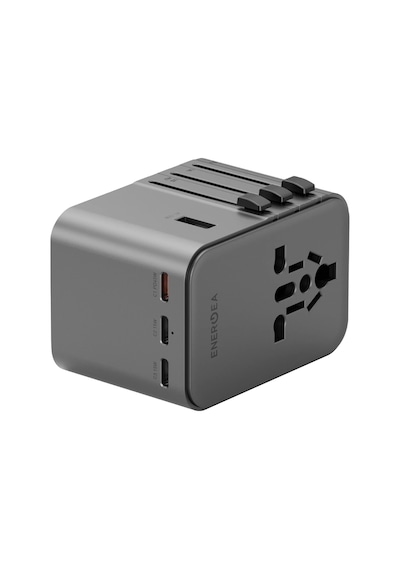 Energea Travelworld Universal Gan45 1 Adet 45w Type C 2 Adet 15w Type C Ve 2 Adet 12w Usb Çıkışlı Pd Hızlı Şarj Aleti - Siyah