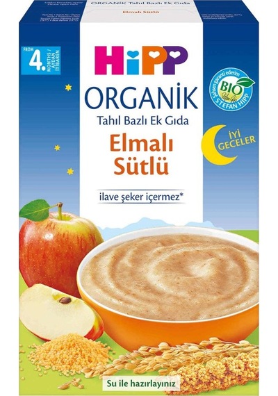 Hipp organik iyi geceler sütlü elmalı tahıl bazlı ek gıda 250gr