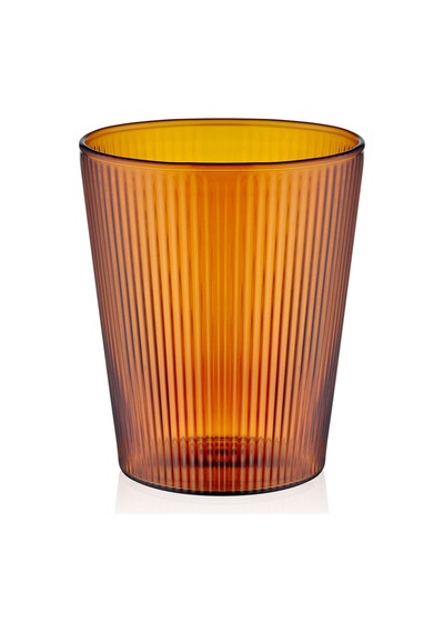The Mia Striped Borosilikat Cam Bardak Amber 400 Ml