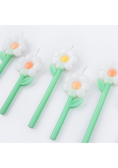 Meri Meri - Daisy Candles - Papatya Mumlar X6