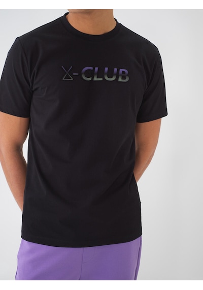 Xint Siyah Pamuk Dokulu Regular Fit Tişört 502118