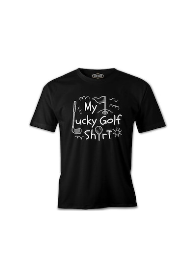Lucky Golf Tshirt Siyah Erkek Tshirt 001