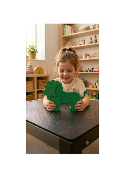 Organik İçerikli 3d Aslan Yapboz - Sağlığa Uygun Montessori Eğitici Oyuncak