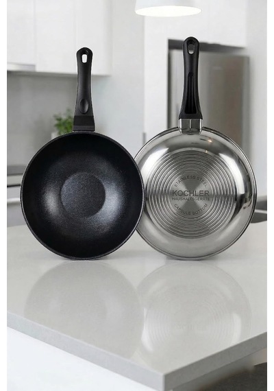 28 Cm Paslanmaz Çelik Wok Tava İndüksiyon Ocak Uyumlu Çok Renkli