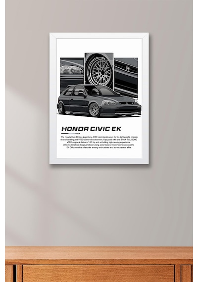 Civic Ek Çerçeveli Tablo - Honda Car Poster